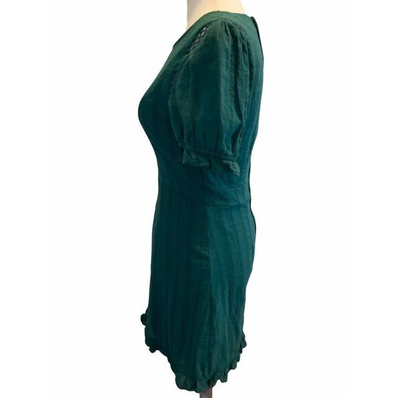 Miami Size Small Fit And Flare Dress Green Cotton Rayon Polyester Eyelet Womens - Picture 2 of 11